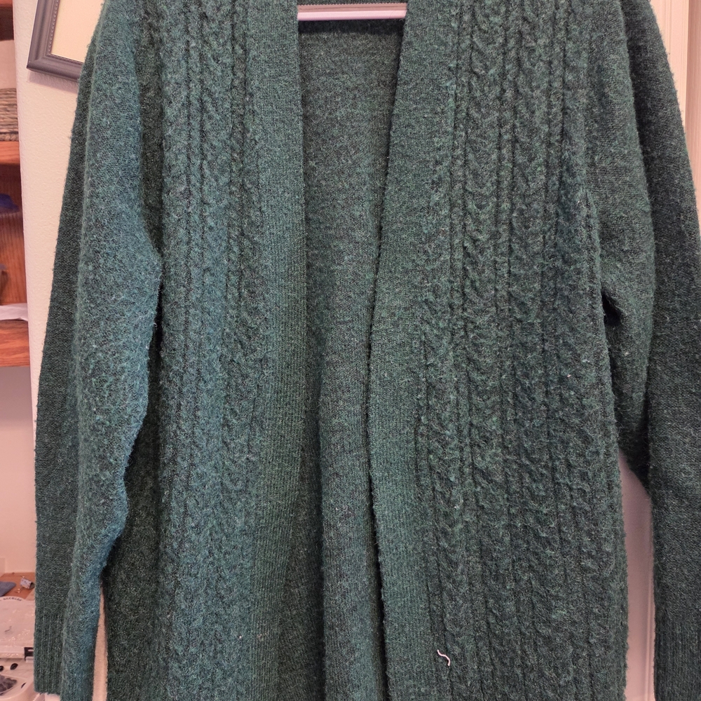 Croft & Barrow Forest Green Cable Knit Cardigan XXL